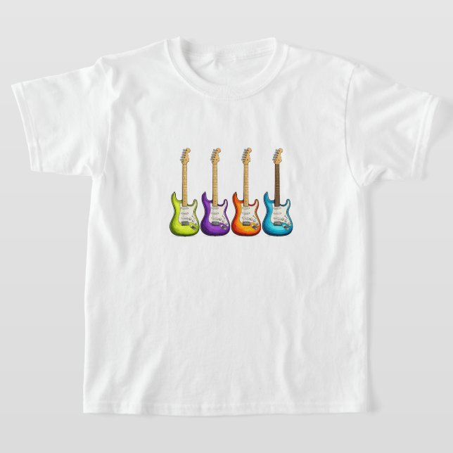 Färgrik Elgitarr T Shirt (Laydown)