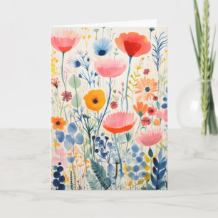 Färgrik Enkel Blommande Blomsteräng Vikbar Kort