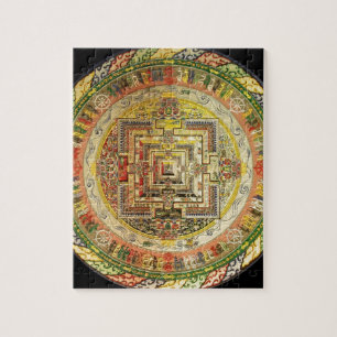 FÄRGRIK ESOTERISK TIBETAN MANDALA PUSSEL