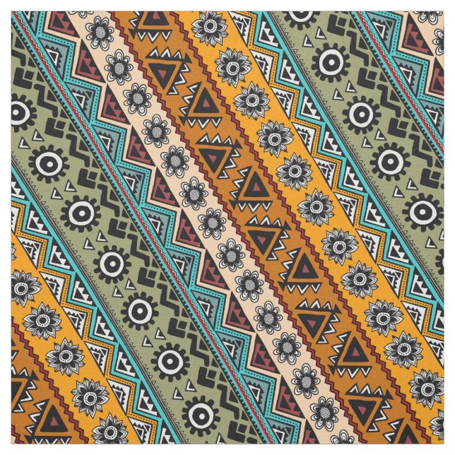Färgrik etnisk aztec mönsterdesign tyg (Provkarta)