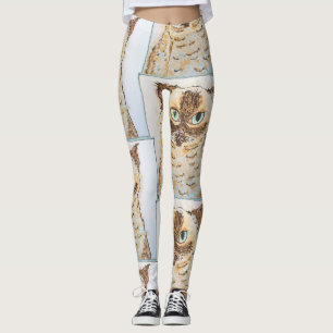 Färgrik Excentrisk Kattporträtt Leggings