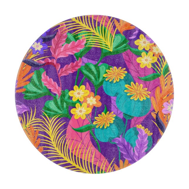Färgrik Exotisk Blommig Mönster-23148 (Framsidan)