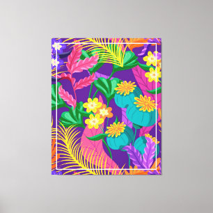Färgrik exotisk blommig mönster-23148 canvastryck
