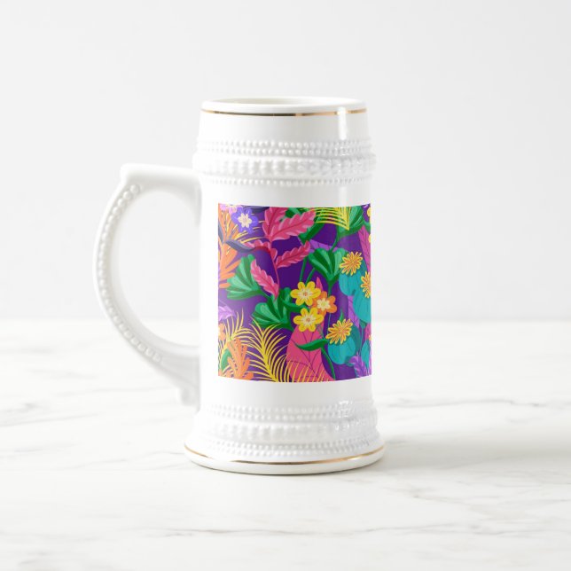 Färgrik exotisk blommig mönster-23148 sejdel (Vänster)
