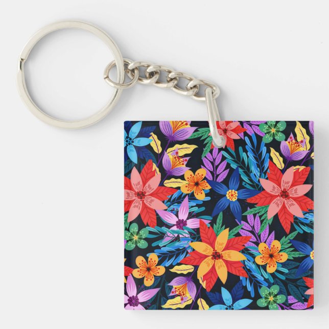Färgrik Exotisk Blommig Mönster-68578 (Framsidan)