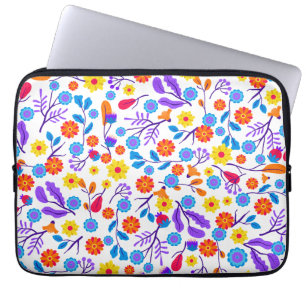 Färgrik exotisk blommönster-23165 laptop fodral
