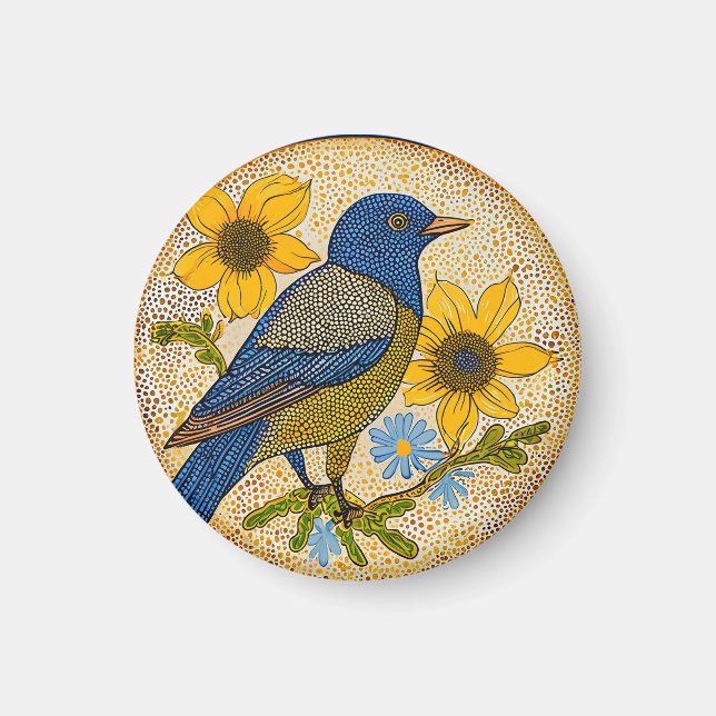 Färgrik fågel  magnet (Framsidan)
