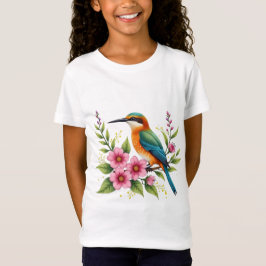 Färgrik Fågel T-Shirt i Akvarell