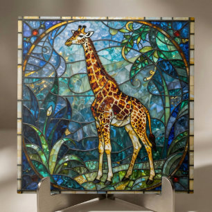 Färgrik Falsk Glasmosaikkonst med Giraff Kakelplatta
