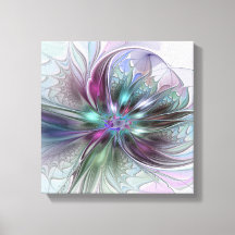 Färgrik Fantasi Abstrakt Modern Fraktal Blomma