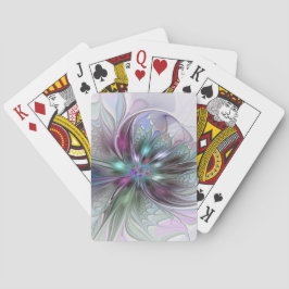 Färgrik Fantasi Abstrakt Modern Fraktal Blomma Casinokort