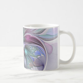 Färgrik Fantasi Abstrakt Modern Fraktal Blomma Kaffemugg