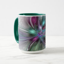 Färgrik Fantasi Abstrakt Modern Fraktal Blomma