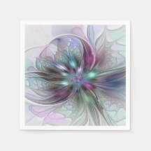Färgrik Fantasi Abstrakt Modern Fraktal Blomma