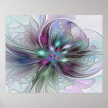 Färgrik Fantasi Abstrakt Modern Fraktal Blomma