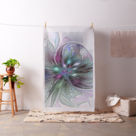 Färgrik Fantasi Abstrakt Modern Fraktal Blomma Tyg
