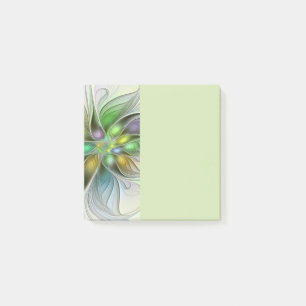 Färgrik Fantasi Blomma Modern Abstrakt Fraktal Post-it Block