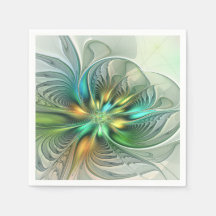 Färgrik Fantasi Modern Abstrakt Blomma Fraktal