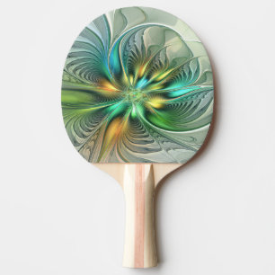 Färgrik Fantasi Modern Abstrakt Blomma Fraktal Pingisracket