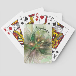 Färgrik Fantasi Modern Abstrakt Fraktal Blomma Casinokort