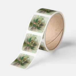 Färgrik Fantasi Modern Abstrakt Fraktal Blomma Fyrkantigt Klistermärke