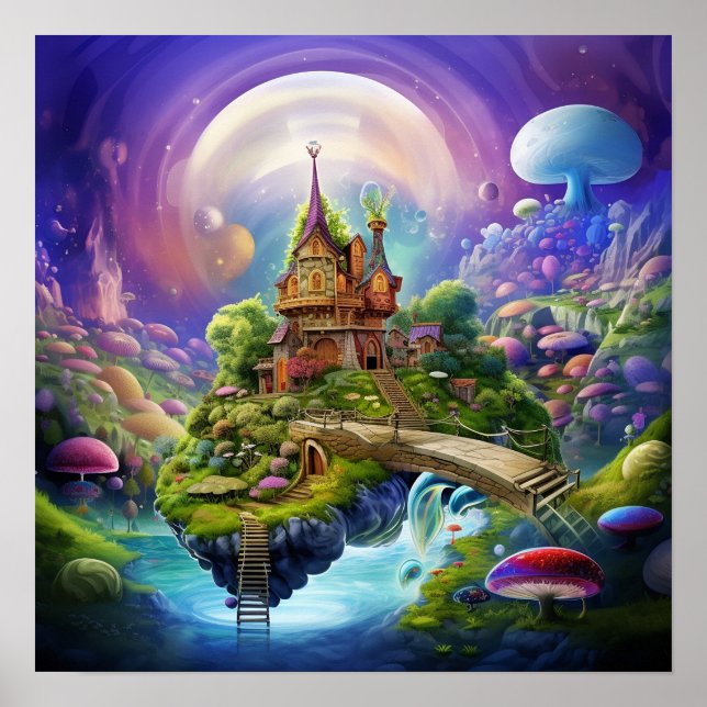 Färgrik fantasivärld poster (Framsidan)