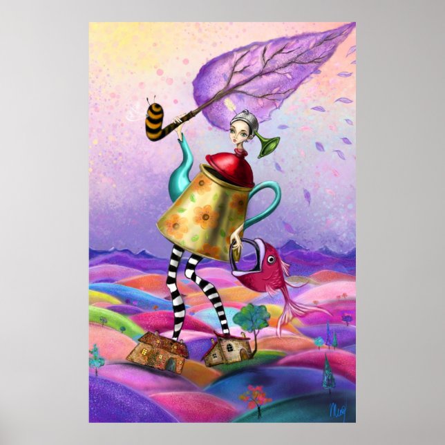 Färgrik Fantasy Affisch Print (Framsidan)