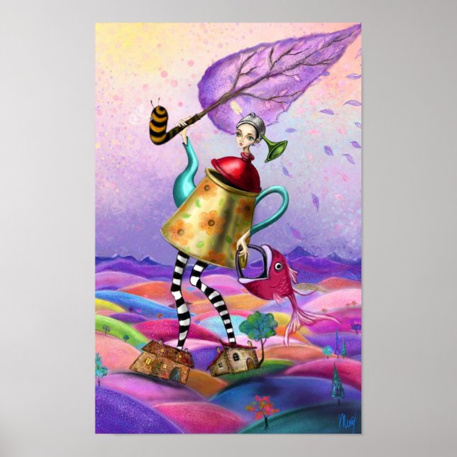 Färgrik Fantasy Affisch Print (Framsidan)