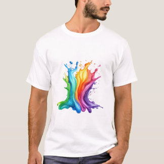 Färgrik färg Koncept Konstnärlig Design T Shirt