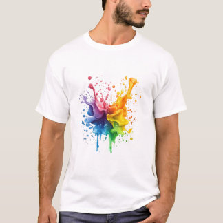Färgrik färgbaserad presentdesign t shirt