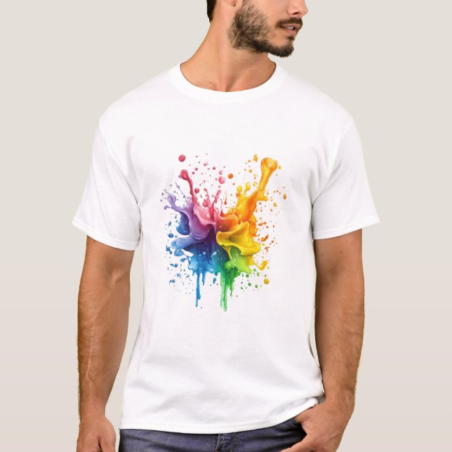 Färgrik färgbaserad presentdesign t shirt (Framsida)
