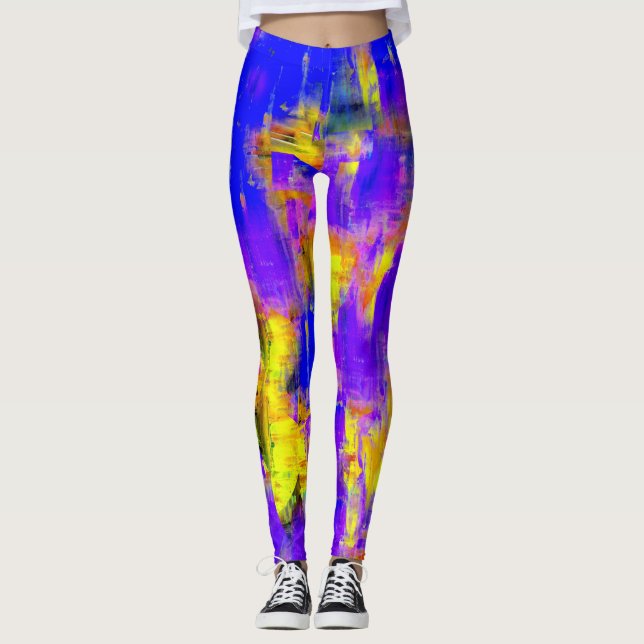 Färgrik färgsprut #10 leggings (Framsida)