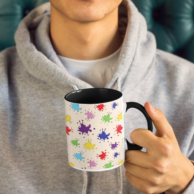 Färgrik färgsprut bläckfläck stänk Två-Tonad mugg (Skapare uppladdad)