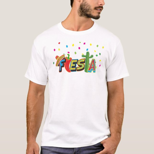 Färgrik Fiestat-skjorta T Shirt (Framsida)