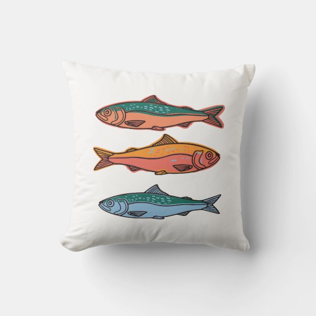 Färgrik fisk kudde (Framsida)