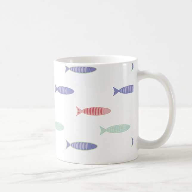 Färgrik fiskmönster kustnära kaffemugg (Höger)