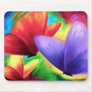 Färgrik fjärilsmålning på Mousepad konst Musmatta