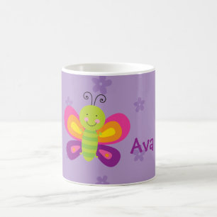 Färgrik fjärilspersonlig mugg
