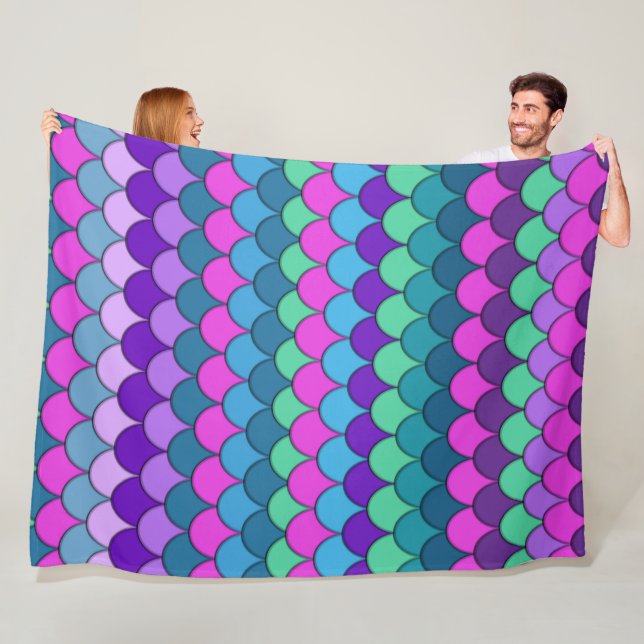 Färgrik Flerfärgad Havsfrusmycke Fleecefilt (På plats)