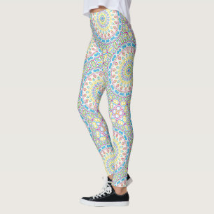 Färgrik flerfärgad mandalamönster leggings