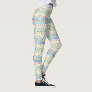 Färgrik flerfärgad mandalamönster leggings