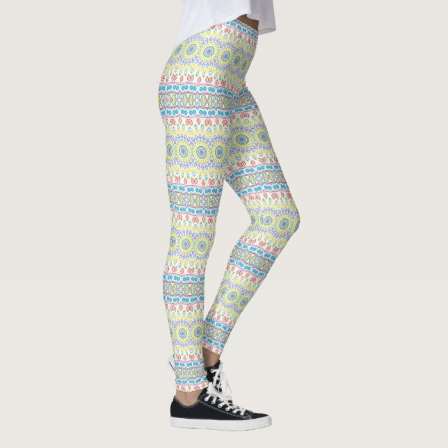 Färgrik flerfärgad mandalamönster leggings (Höger)