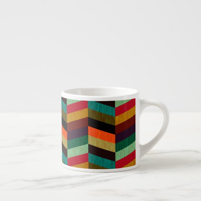 Färgrik flerfärgad sillbensmönster espressomugg (Höger)