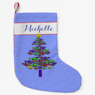 Färgrik Fleur de Lis julgran Liten Julstrumpa