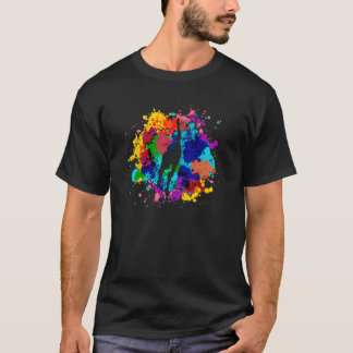 Färgrik flicka gymnastik Rytmisk gymnastik Splash- T Shirt