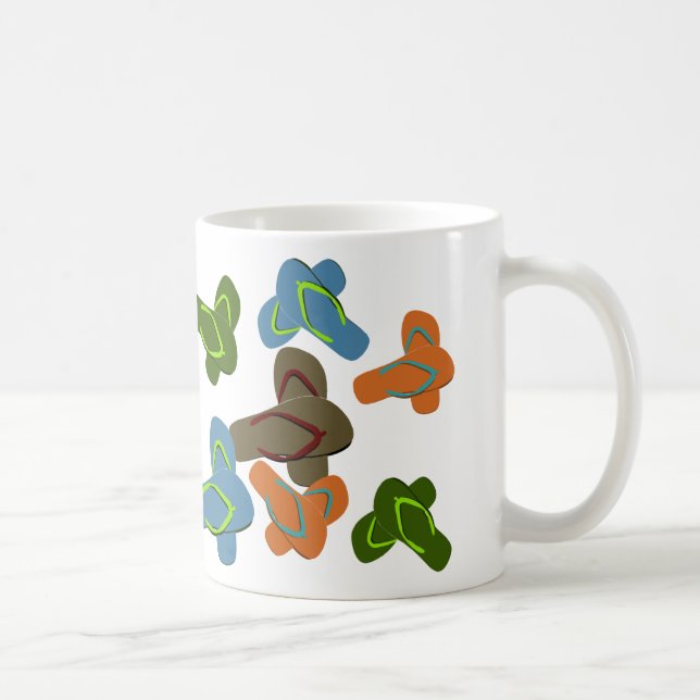 Färgrik flinflip flopsvektorkonst kaffemugg (Höger)