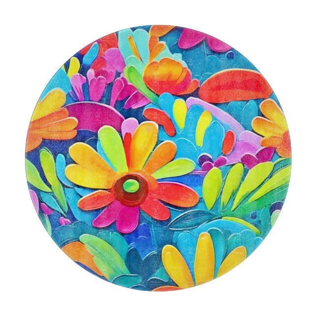 Färgrik Flower Power-målning (Framsidan)