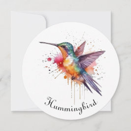 Färgrik Flykt, akvarell kolibri specialdesign Julkort