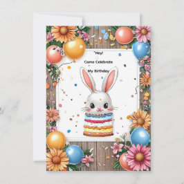 Färgrik födelsedagsfirareram inbjudningar