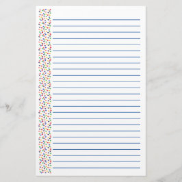 Färgrik fodrad brevpappervalentines för regnbåge brevpapper